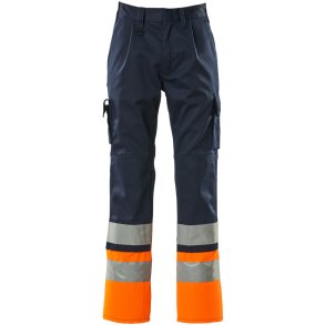 MASCOT® Bukser med knlommer Marine/Hi-Vis Orange 12379-430-0114