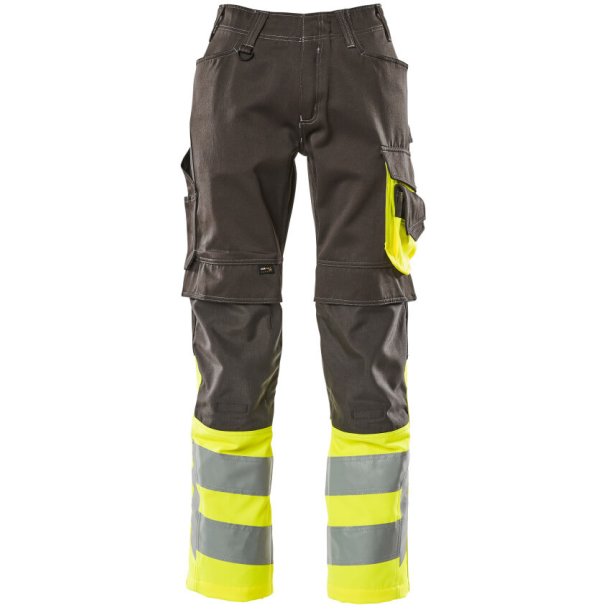 MASCOT Bukser med knlommer Mrk Antracit/Hi-Vis Gul 15679-860-1817