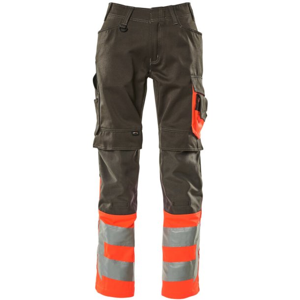 MASCOT Bukser med knlommer Mrk Antracit/Hi-Vis Rd 15679-860-18222