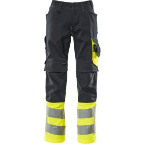 MASCOT® Bukser med knlommer Mrk Marine/Hi-Vis Gul 15679-860-01017