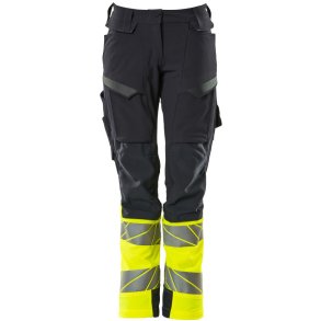 MASCOT® Bukser med knlommer Mrk Marine/Hi-Vis Gul 19178-511-01017