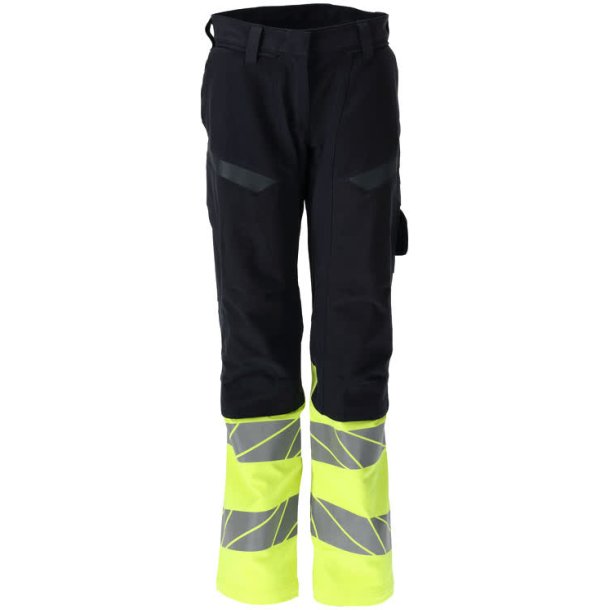 MASCOT&reg; Bukser med knlommer Mrk Marine/Hi-Vis Gul 21178-284-01017