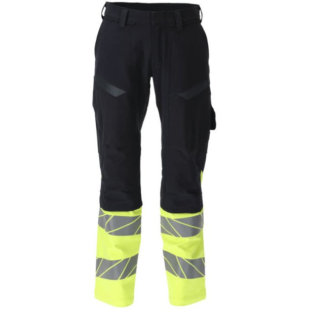 MASCOT&reg; Bukser med knlommer Mrk Marine/Hi-Vis Gul 21179-284-01017