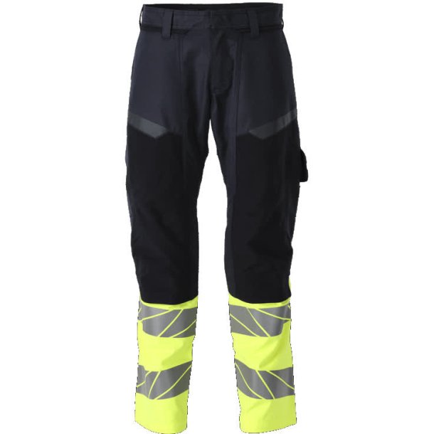 MASCOT&reg; Bukser med knlommer Mrk Marine/Hi-Vis Gul 21479-281-01017