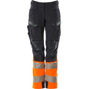 MASCOT® Bukser med knlommer Mrk Marine/Hi-Vis Orange 19178-511-01014