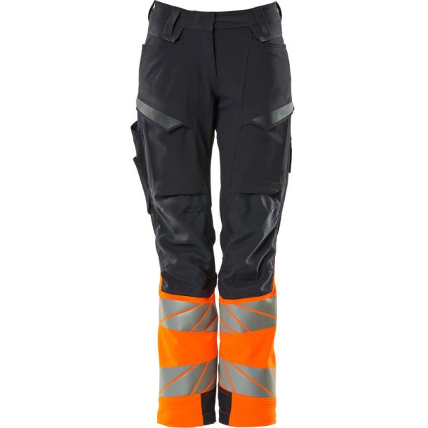 MASCOT&reg; Bukser med knlommer Mrk Marine/Hi-Vis Orange 19178-511-01014