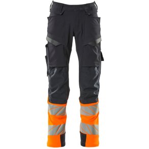 MASCOT® Bukser med knlommer Mrk Marine/Hi-Vis Orange 19179-511-01014