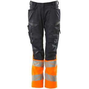 MASCOT® Bukser med knlommer Mrk Marine/Hi-Vis Orange 19678-236-01014