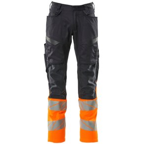 MASCOT® Bukser med knlommer Mrk Marine/Hi-Vis Orange 19679-236-01014