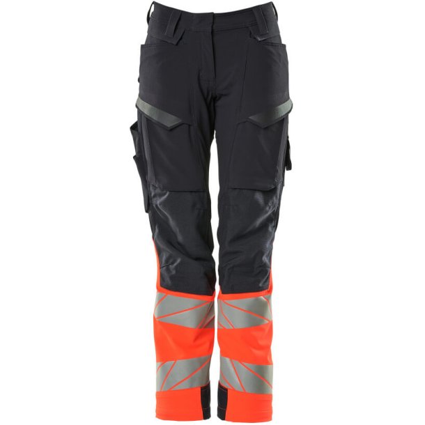 MASCOT Bukser med knlommer Mrk Marine/Hi-Vis Rd 19178-511-10222