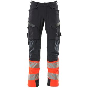 MASCOT® Bukser med knlommer Mrk Marine/Hi-Vis Rd 19179-511-10222