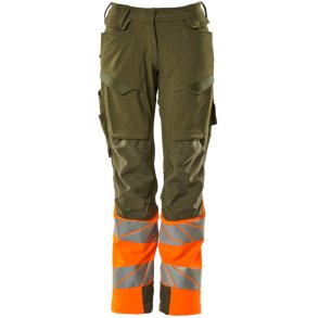 MASCOT® Bukser med knlommer Mosgrn/Hi-Vis Orange 19178-511-3314