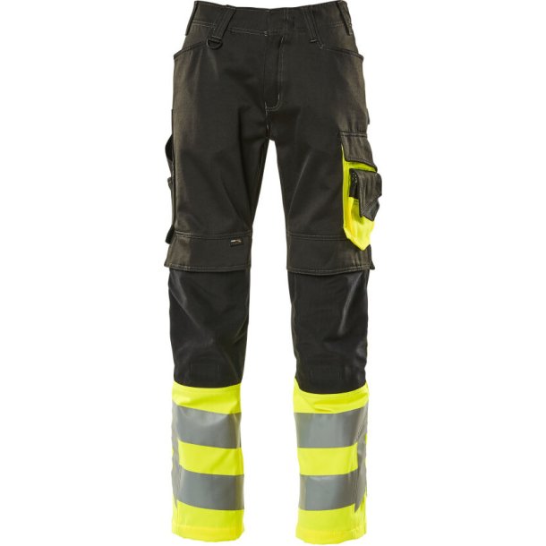 MASCOT&reg; Bukser med knlommer Sort/Hi-Vis Gul 15679-860-0917