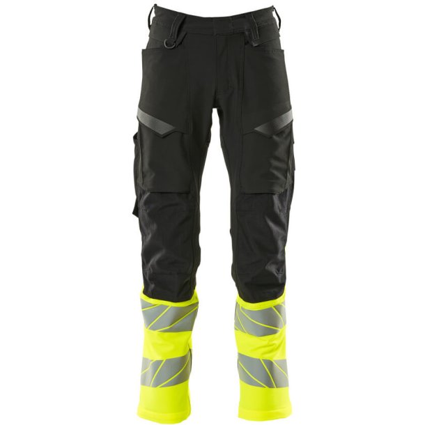 MASCOT&reg; Bukser med knlommer Sort/Hi-Vis Gul 19879-711-0917