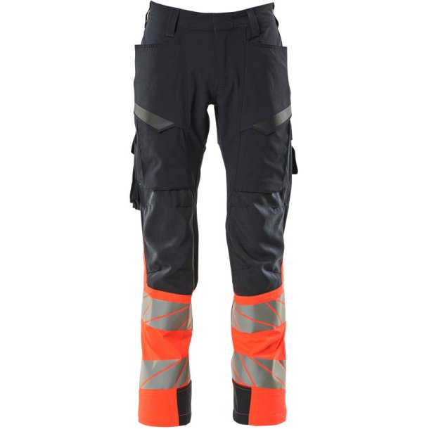 MASCOT Bukser med lrlommer Mrk Marine/Hi-Vis Rd 19379-510-10222