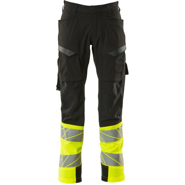 MASCOT&reg; Bukser med lrlommer Sort/Hi-Vis Gul 19379-510-0917