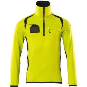 MASCOT® Fleecetrje med kort lynls Hi-Vis Gul/Mrk Marine 19303-316-17010