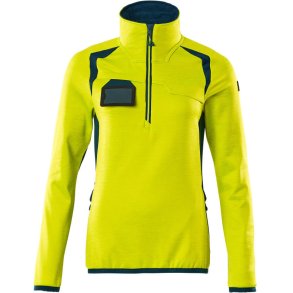 MASCOT® Fleecetrje med kort lynls Hi-Vis Gul/Mrk Petroleum 19353-316-1744