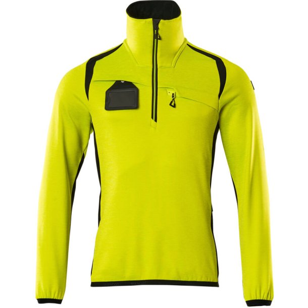 MASCOT&reg; Fleecetrje med kort lynls Hi-Vis Gul/Sort 19303-316-1709