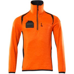 MASCOT® Fleecetrje med kort lynls Hi-Vis Orange/Mrk Marine 19303-316-14010