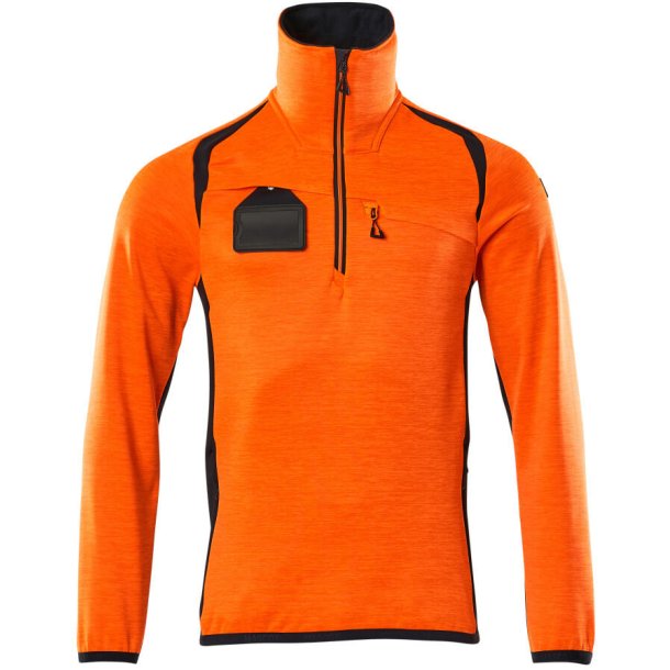 MASCOT&reg; Fleecetrje med kort lynls Hi-Vis Orange/Mrk Marine 19303-316-14010
