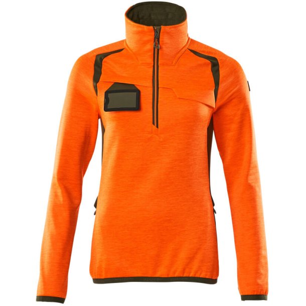 MASCOT Fleecetrje med kort lynls Hi-Vis Orange/Mosgrn 19353-316-1433