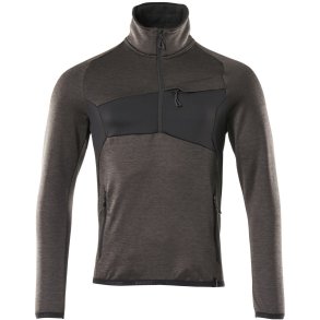 MASCOT® Fleecetrje med kort lynls Mrk Antracit/Sort 18003-316-1809
