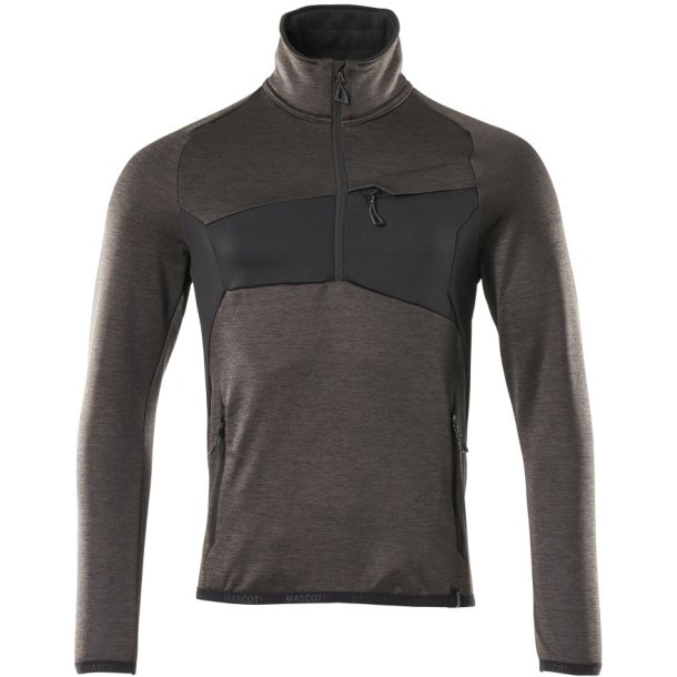MASCOT&reg; Fleecetrje med kort lynls Mrk Antracit/Sort 18003-316-1809