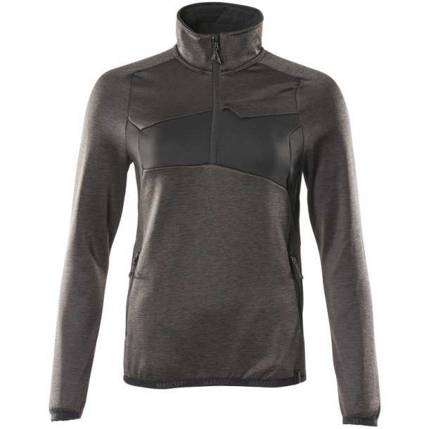 MASCOT&reg; Fleecetrje med kort lynls Mrk Antracit/Sort 18053-316-1809