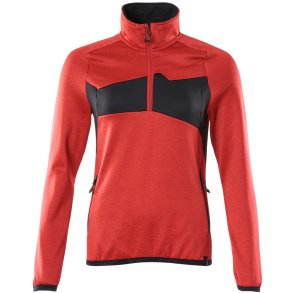 MASCOT® Fleecetrje med kort lynls Signalrd/Sort 18053-316-20209