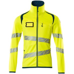 MASCOT® Fleecetrje med lynls Hi-Vis Gul/Mrk Petroleum 19103-315-1744