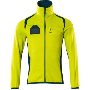 MASCOT® Fleecetrje med lynls Hi-Vis Gul/Mrk Petroleum 19403-316-1744