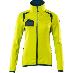 MASCOT® Fleecetrje med lynls Hi-Vis Gul/Mrk Petroleum 19453-316-1744