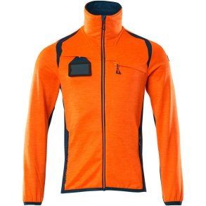 MASCOT® Fleecetrje med lynls Hi-Vis Orange/Mrk Petroleum 19403-316-1444