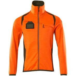 MASCOT® Fleecetrje med lynls Hi-Vis Orange/Mosgrn 19403-316-1433