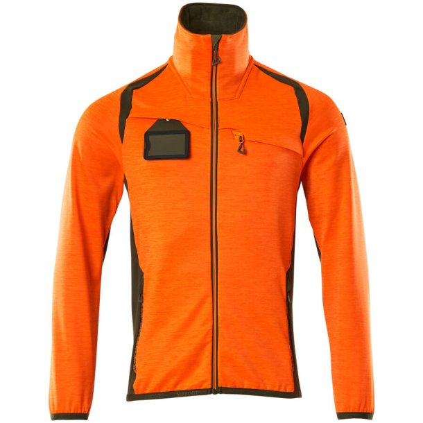 MASCOT Fleecetrje med lynls Hi-Vis Orange/Mosgrn 19403-316-1433