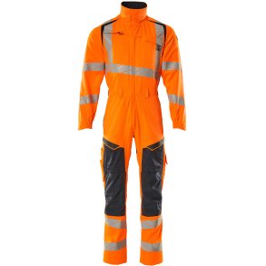 MASCOT® Kedeldragt med knlommer Hi-Vis Orange/Mrk Marine 19519-236-14010