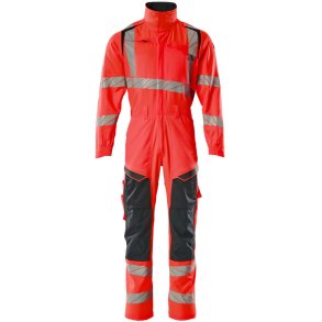 MASCOT® Kedeldragt med knlommer Hi-Vis Rd/Mrk Marine 19519-236-22210