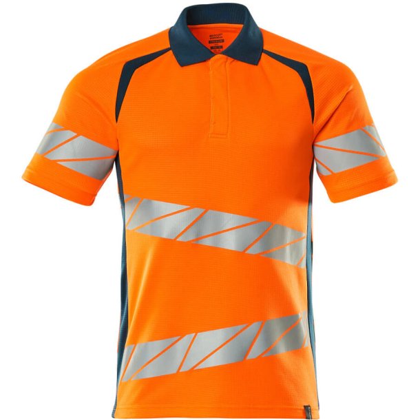 MASCOT Poloshirt Hi-Vis Orange/Mrk Petroleum 19083-771-1444