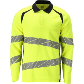 MASCOT® Poloshirt, langrmet Hi-Vis Gul/Mrk Marine 21383-327-17010