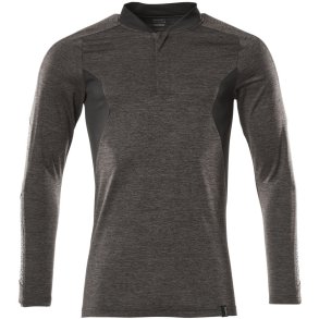 MASCOT® Poloshirt, langrmet Mrk Antracit-Meleret/Sort 18081-810-1809