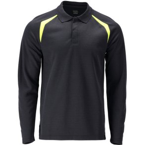 MASCOT® Poloshirt, langrmet Mrk Marine/Hi-Vis Gul 21583-327-01017