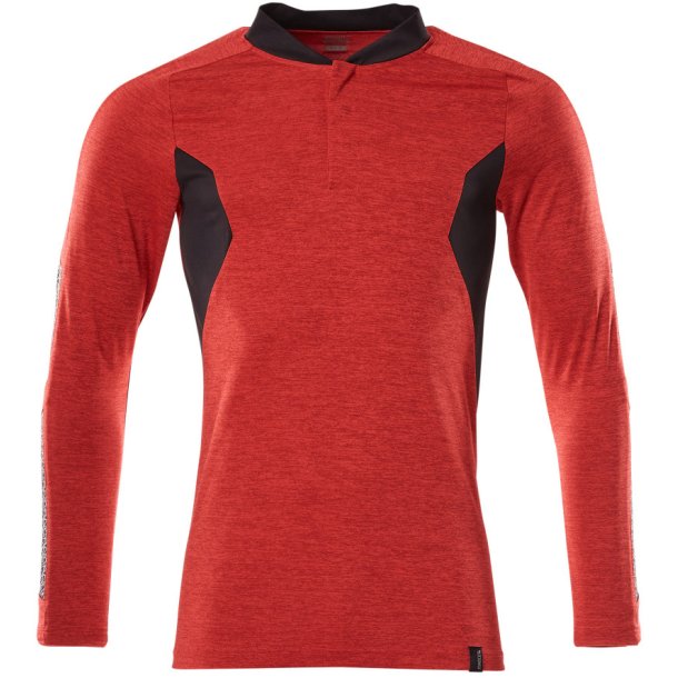 MASCOT&reg; Poloshirt, langrmet Signalrd-Meleret/Sort 18081-810-20209
