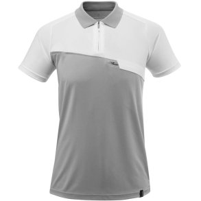MASCOT® Poloshirt med brystlomme Gr-Meleret/Hvid 17283-945-0806