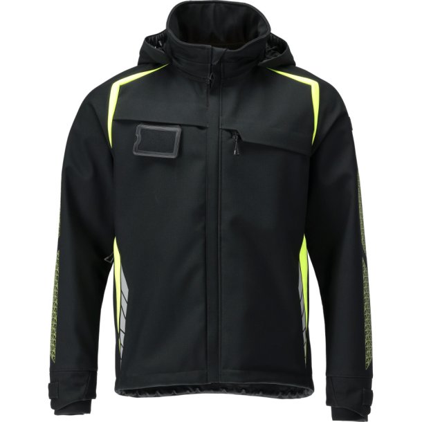 MASCOT® Softshell jakke med hætte Sort/Hi-Vis Gul 23002-246-0917