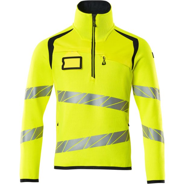 MASCOT Striktrje med kort lynls Hi-Vis Gul/Mrk Marine 19005-351-17010