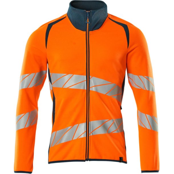 MASCOT Sweatshirt med lynls Hi-Vis Orange/Mrk Petroleum 19184-781-1444