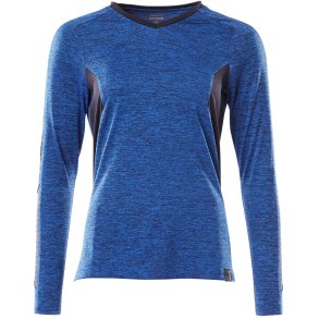 MASCOT® T-shirt, langrmet Azurbl-Meleret/Mrk Marine 18091-810-91010