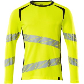 MASCOT® T-shirt, langrmet Hi-Vis Gul/Mrk Marine 19081-771-17010