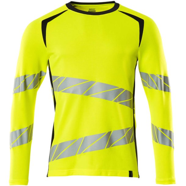 MASCOT T-shirt, langrmet Hi-Vis Gul/Mrk Marine 19081-771-17010